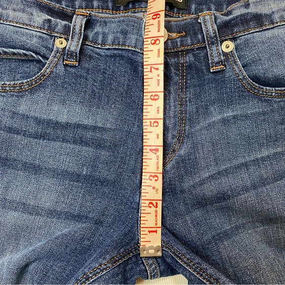 EXPRESS Girlfriend Women's Blue Distressed Jeans Sz 0 Straight leg - Picture 8 of 11